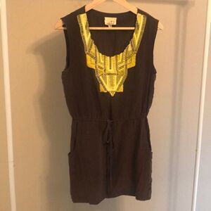 Red Bird 100% Silk Elastic Waist Mini Dress Size 6
